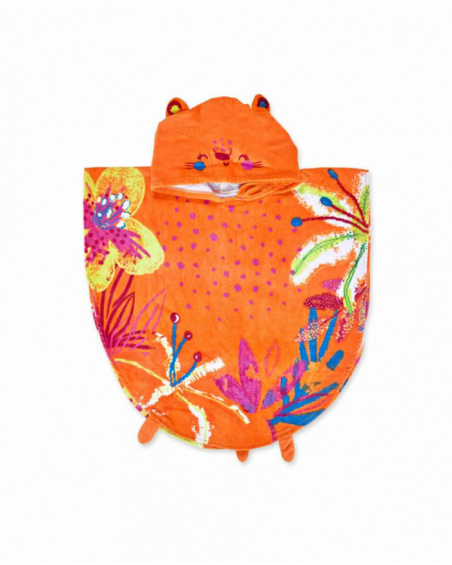 Serviette poncho orange pour fille Eco-Safari Serviette poncho orange pour fille Eco-Safari
