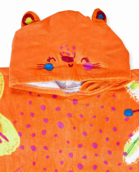Serviette poncho orange pour fille Eco-Safari Serviette poncho orange pour fille Eco-Safari