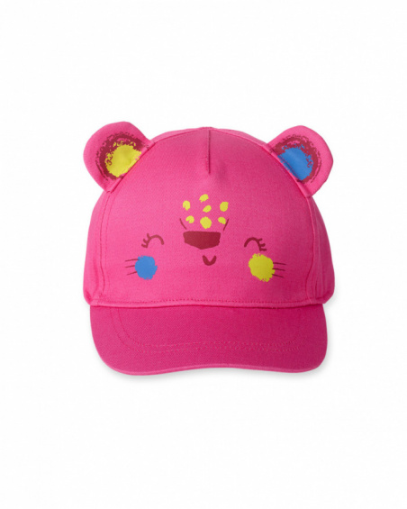Bonnet tricot rose fille Eco-Safari Bonnet tricot rose fille Eco-Safari