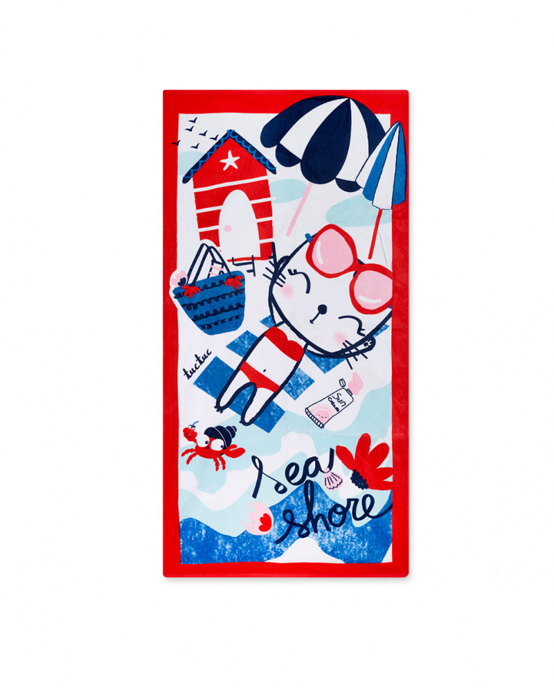 Serviette imprimé fille Beach Day