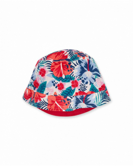 Casquette plate réversible rouge fille Hello Playa Casquette plate réversible rouge fille Hello Playa