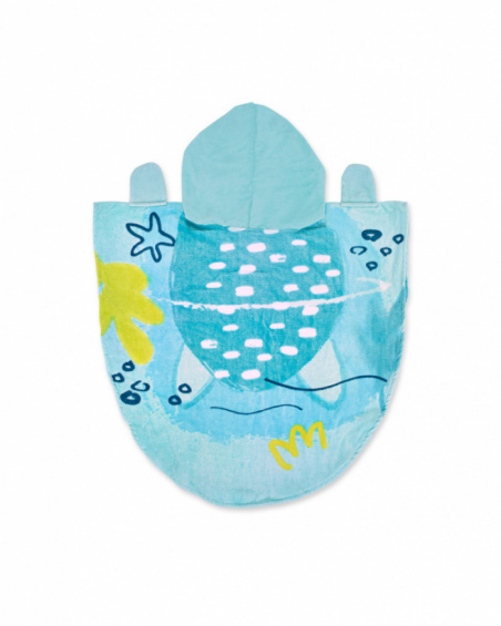 Serviette poncho bleu pour garçon Tortues Serviette poncho bleu pour garçon Tortues