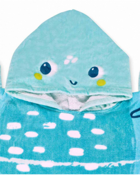 Serviette poncho bleu pour garçon Tortues Serviette poncho bleu pour garçon Tortues