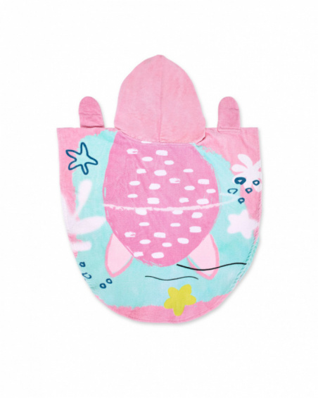 Serviette poncho rose pour fille Tortues Serviette poncho rose pour fille Tortues