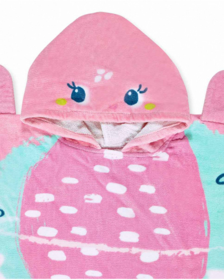 Serviette poncho rose pour fille Tortues Serviette poncho rose pour fille Tortues