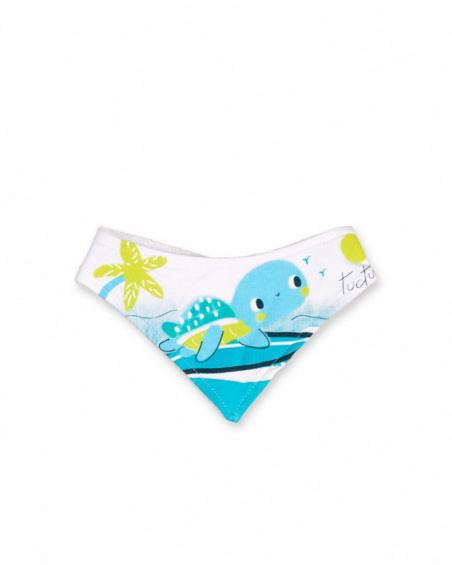 Bandana en maille blanc imprimé Tortues pour garçon Bandana en maille blanc imprimé Tortues pour garçon
