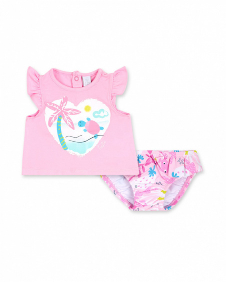 Set de bain rose pour fille Tortues Set de bain rose pour fille Tortues