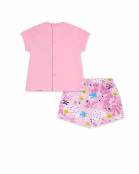 Ensemble tricot rose pour fille Tortues Ensemble tricot rose pour fille Tortues