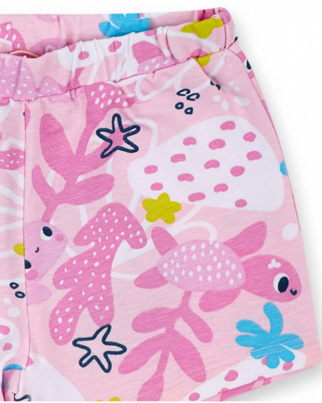 Ensemble tricot rose pour fille Tortues Ensemble tricot rose pour fille Tortues