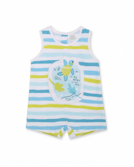 Barboteuse tricot rayé garçon Tortues Barboteuse tricot rayé garçon Tortues