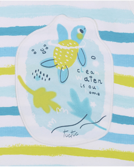 Barboteuse tricot rayé garçon Tortues Barboteuse tricot rayé garçon Tortues