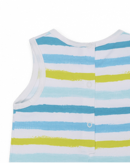 Barboteuse tricot rayé garçon Tortues Barboteuse tricot rayé garçon Tortues