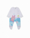 Barboteuse en maille blanche pour fille Turtles Barboteuse en maille blanche pour fille Turtles