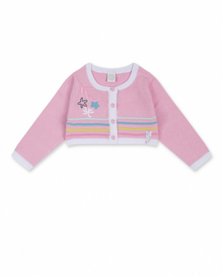 Veste tricot rose pour fille Turtles Veste tricot rose pour fille Turtles