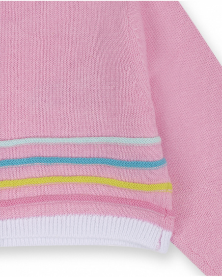 Veste tricot rose pour fille Turtles Veste tricot rose pour fille Turtles