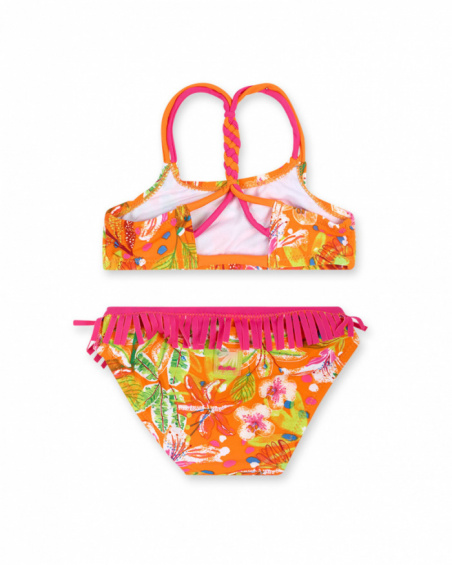 Bikini imprimé orange fille Eco-Safari Bikini imprimé orange fille Eco-Safari