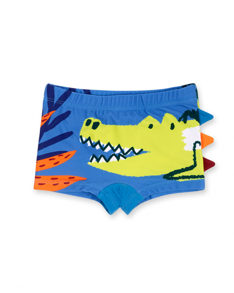 Maillot de bain boxer garçon bleu Eco-Safari