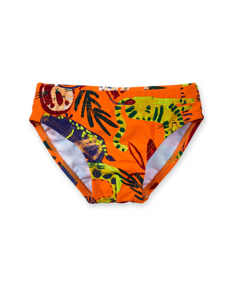 Maillot de bain slip orange garçon Eco-Safari