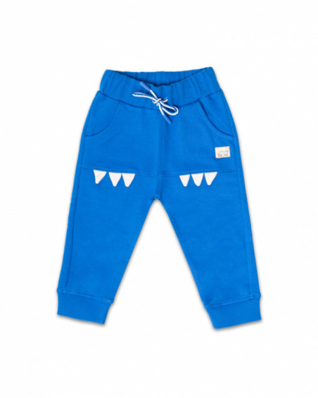 Pantalon Eco-Safari peluche bleu garçon Pantalon Eco-Safari peluche bleu garçon