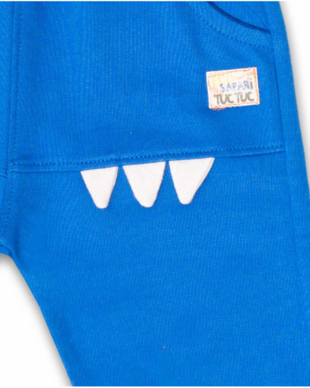 Pantalon Eco-Safari peluche bleu garçon Pantalon Eco-Safari peluche bleu garçon