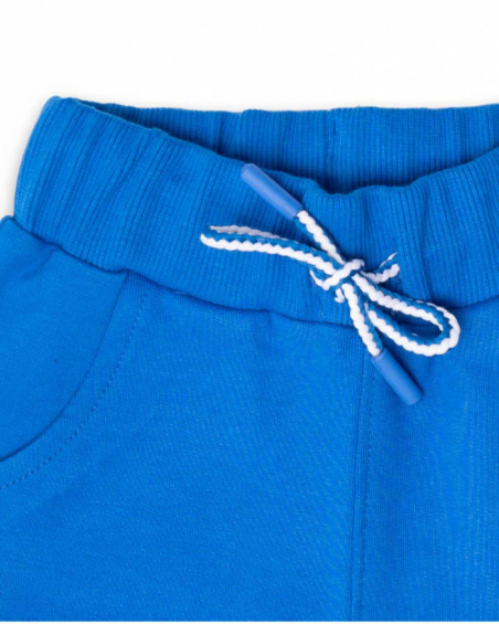 Pantalon Eco-Safari peluche bleu garçon Pantalon Eco-Safari peluche bleu garçon