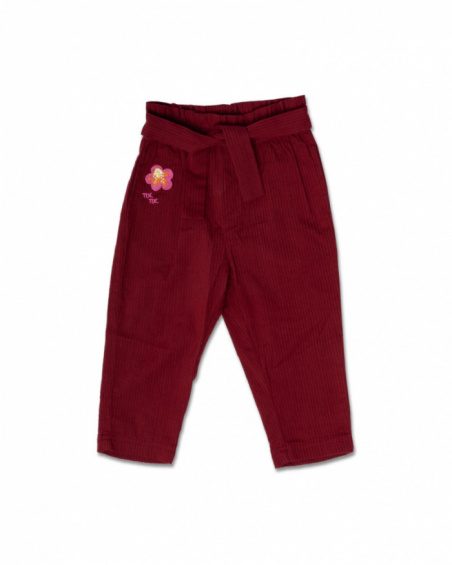 Pantalon fille Eco-Safari bordeaux Pantalon fille Eco-Safari bordeaux
