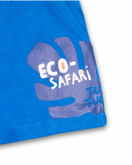 Bermuda en maille bleu garçon Eco-Safari Bermuda en maille bleu garçon Eco-Safari