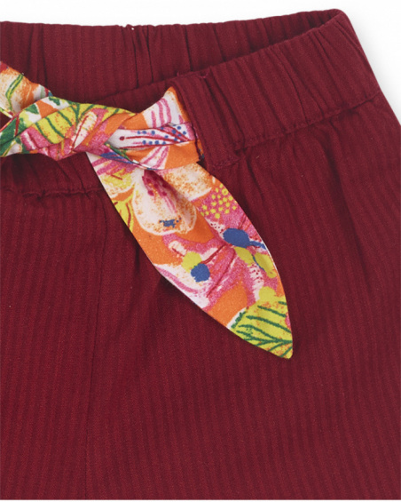 Short fille Eco-Safari bordeaux Short fille Eco-Safari bordeaux