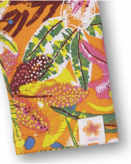 Legging tricot orange pour fille Eco-Safari Legging tricot orange pour fille Eco-Safari