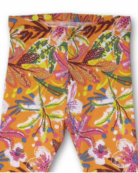 Legging tricot orange pour fille Eco-Safari Legging tricot orange pour fille Eco-Safari