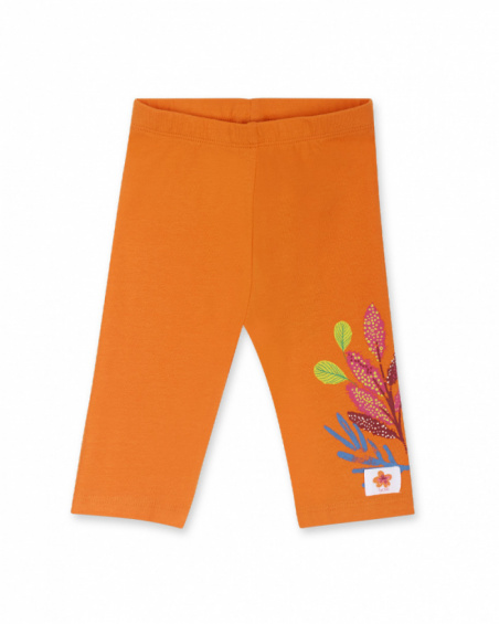 Legging pirate tricot orange fille Eco-Safari Legging pirate tricot orange fille Eco-Safari