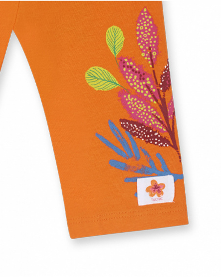 Legging pirate tricot orange fille Eco-Safari Legging pirate tricot orange fille Eco-Safari