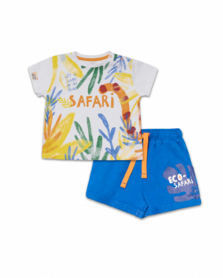 Ensemble tricot garçon bleu blanc Eco-Safari Ensemble tricot garçon bleu blanc Eco-Safari