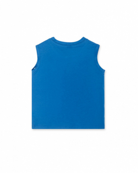 Débardeur en maille bleu garçon Eco-Safari Débardeur en maille bleu garçon Eco-Safari