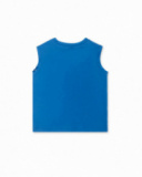 Débardeur en maille bleu garçon Eco-Safari Débardeur en maille bleu garçon Eco-Safari