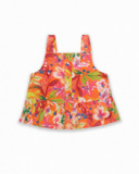 Top popeline orange pour fille Eco-Safari Top popeline orange pour fille Eco-Safari
