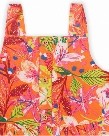 Top popeline orange pour fille Eco-Safari Top popeline orange pour fille Eco-Safari
