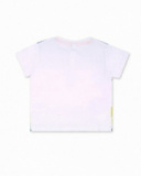 T-shirt blanc en maille à boutons pour garçon Eco-Safari T-shirt blanc en maille à boutons pour garçon Eco-Safari