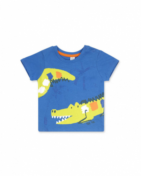 T-shirt bleu en maille pour garçon Eco-Safari T-shirt bleu en maille pour garçon Eco-Safari