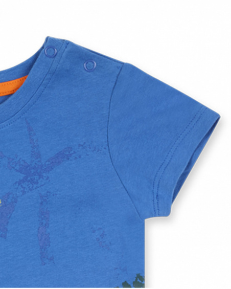T-shirt bleu en maille pour garçon Eco-Safari T-shirt bleu en maille pour garçon Eco-Safari