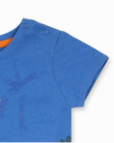 T-shirt bleu en maille pour garçon Eco-Safari T-shirt bleu en maille pour garçon Eco-Safari