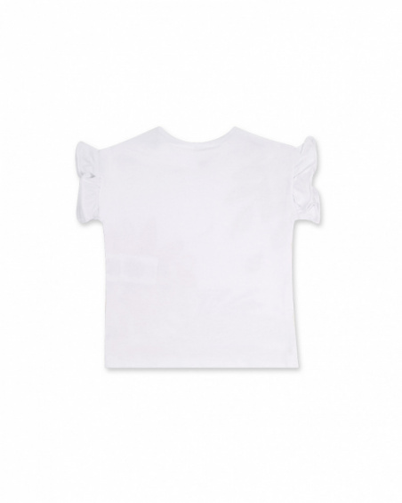 T-shirt capri en maille blanc pour fille Eco-Safari T-shirt capri en maille blanc pour fille Eco-Safari