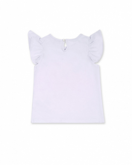 T-shirt blanc en maille pour fille Eco-Safari T-shirt blanc en maille pour fille Eco-Safari