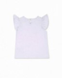 T-shirt blanc en maille pour fille Eco-Safari T-shirt blanc en maille pour fille Eco-Safari