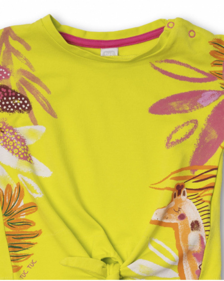 T-shirt en maille jaune pour fille Eco-Safari T-shirt en maille jaune pour fille Eco-Safari