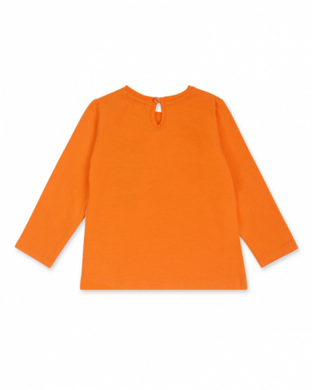T-shirt long en maille orange pour fille Eco-Safari T-shirt long en maille orange pour fille Eco-Safari