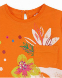 T-shirt long en maille orange pour fille Eco-Safari T-shirt long en maille orange pour fille Eco-Safari