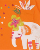 T-shirt long en maille orange pour fille Eco-Safari T-shirt long en maille orange pour fille Eco-Safari
