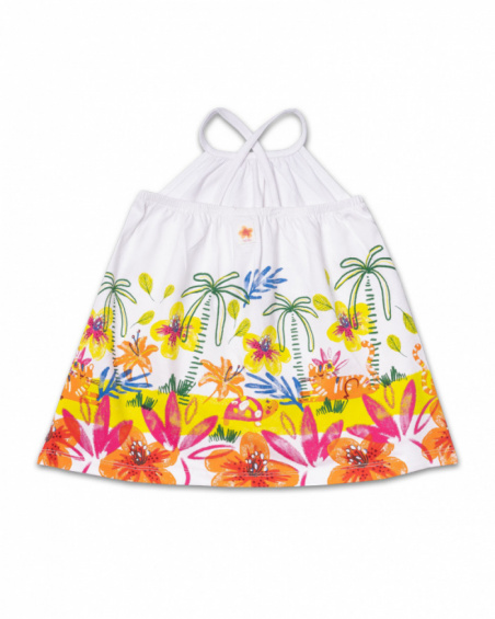 Robe en maille blanche pour fille Eco-Safari Robe en maille blanche pour fille Eco-Safari