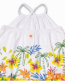 Robe en maille blanche pour fille Eco-Safari Robe en maille blanche pour fille Eco-Safari